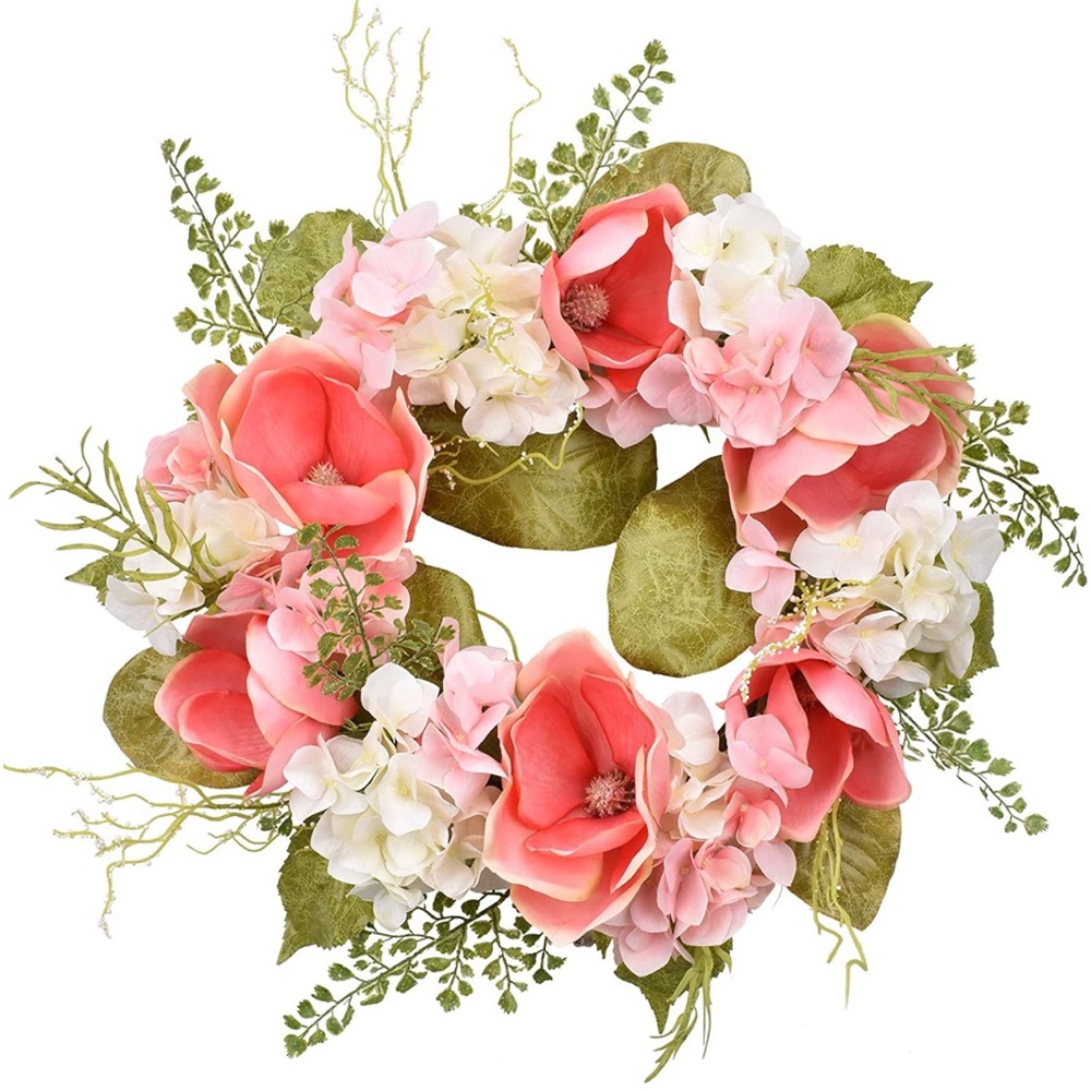 Hydrangea and Peony Flower Wreath, 20”-22”